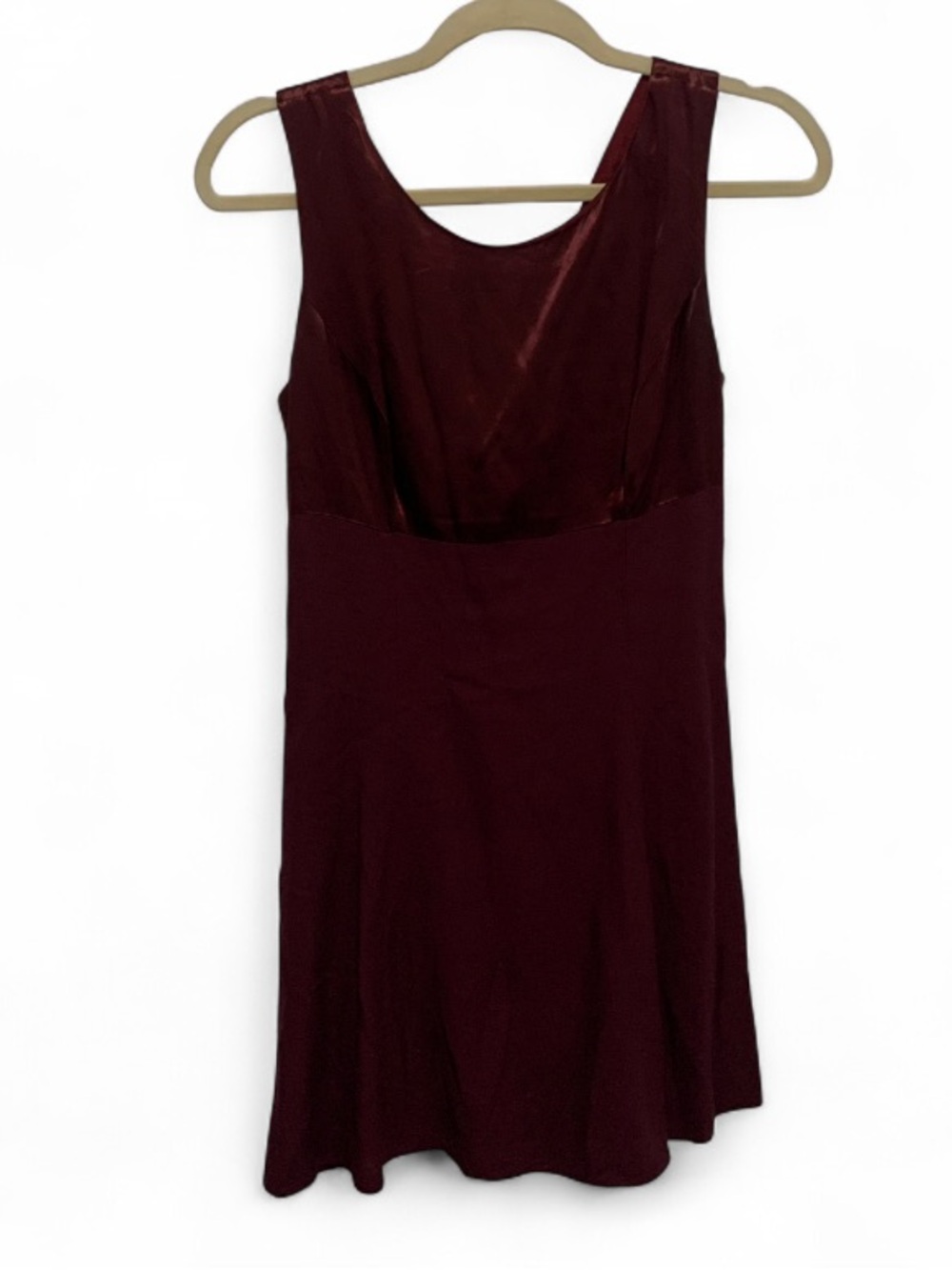 Vintage CDC Sleeveless Tie Back Burgundy Mini Dress